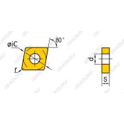 2NU-CNGA120404-KBN910 Пластина токарная с вставками из кубического нитрида бора (CBN)
