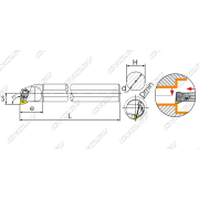 S50U-DWLNR08 Резец токарный (державка) расточной по металлу