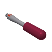 Cylinder stylus M2 ruby Ø4,0mm carbide stem Ø2,0mm, base stainless steel Ø3,0mm L 20,0mm, ML 13,0mm, ML1 8,5mm