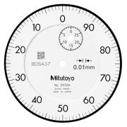 Dial Gauge, Lug Back, ISO Type Reverse Dial Face, 30mm, 0,01mm