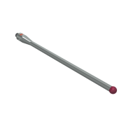Machine Tool Stylus M4 ruby ball 5,0mm stainless steel stem Ø 4,5mm, base stainless steel Ø7,0mm, L 100,0mm, ML 83,0mm -components hard soldered