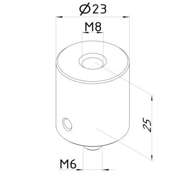 Adapting bolt for master ball CMM fixtures, eco-fix series Adapting bolt for master ball CMM fixtures, eco-fix series
