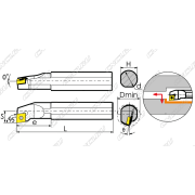 C04G-SCLCR-03 Резец токарный (державка) расточной по металлу твердосплавный