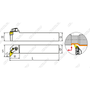MVUNR2525M16 Резец токарный (державка) по металлу