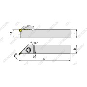QXFD2525R03-45 Резец (державка) канавочный