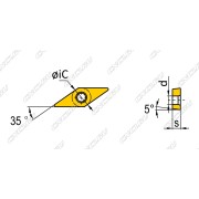 2NU-VBGW160404-KBN910 Пластина токарная с вставками из кубического нитрида бора (CBN)