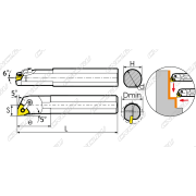 S20Q-MWLNR08 Резец токарный (державка) расточной по металлу