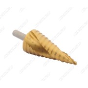 SSAS-115 Ступенчатое сверло по металлу, спиральная канавка, HSS, TIN (5,7.5,10,13,16,19,21,23,26,29,31,33,35 м