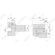 THA-B2-503255-ZA Держатель VDI для инструмента радиальный, левый, короткое исполнение