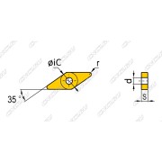 4NR-VNGA160408-KBN910 Пластина токарная с вставками из кубического нитрида бора (CBN)